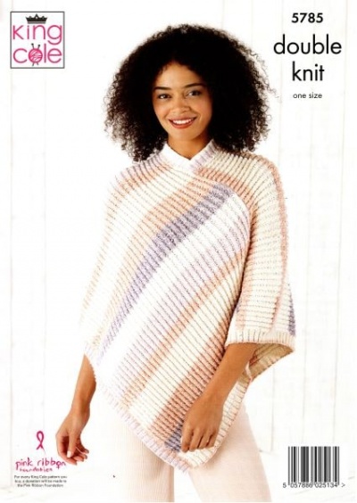 Knitting Pattern - King Cole 5785 - Harvest DK - Ladies Ponchos